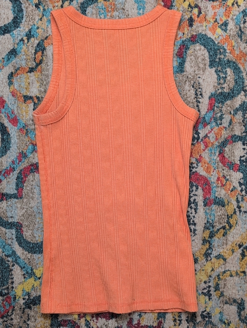 Prana sleeveless tank orange ribbed XS - Picture 3 of 3